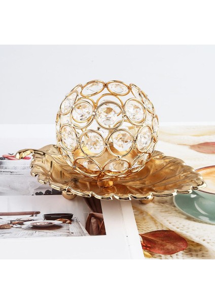 Art Crystal Candle Tutucu Tealight Candelabrum Ana Partisi Yatak Odası Masası
