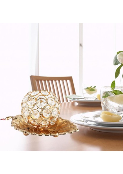Art Crystal Candle Tutucu Tealight Candelabrum Ana Partisi Yatak Odası Masası