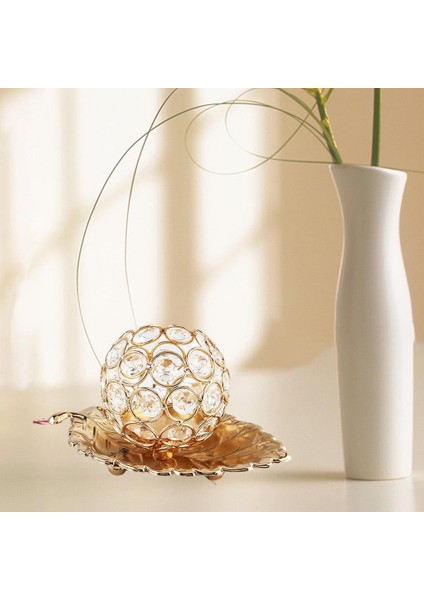 Art Crystal Candle Tutucu Tealight Candelabrum Ana Partisi Yatak Odası Masası