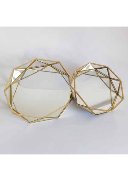 Parfüm Tepsi Aynası Vanity Tepsi Dekoratif Ev Banyo Masa Tealight Tutucu L 24.5X24.5X4.5CM fiyatları