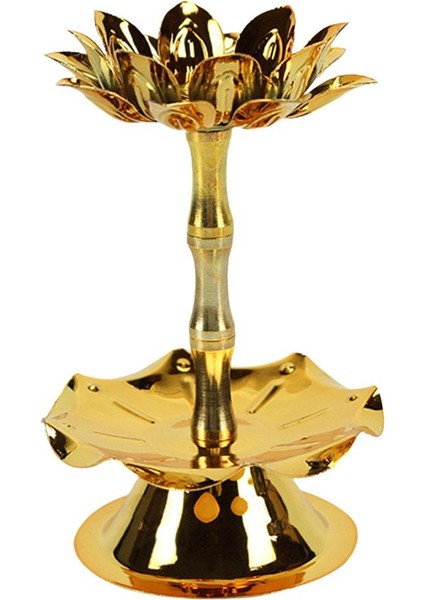 Alaşım Lotus Oyma Mum Tutucu Stant Tereyağı Lambası Tutucu Şamdan Dekor 6.6X11.0CM