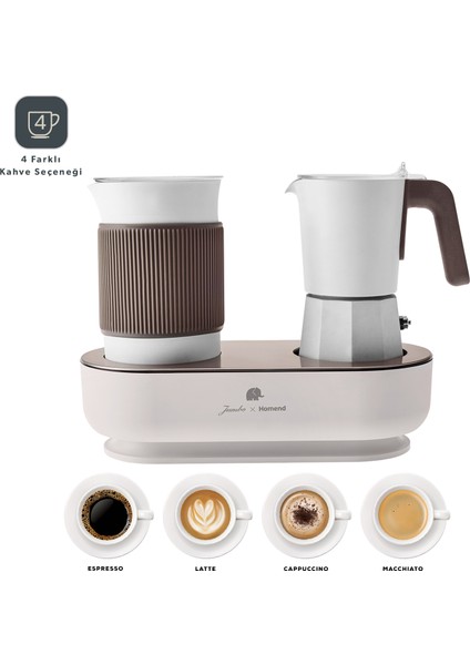 x Homend JoyPot 5013H Süt Köpürtme Fonksiyonlu ve 4 Farklı Kahve Programlı Mochapot