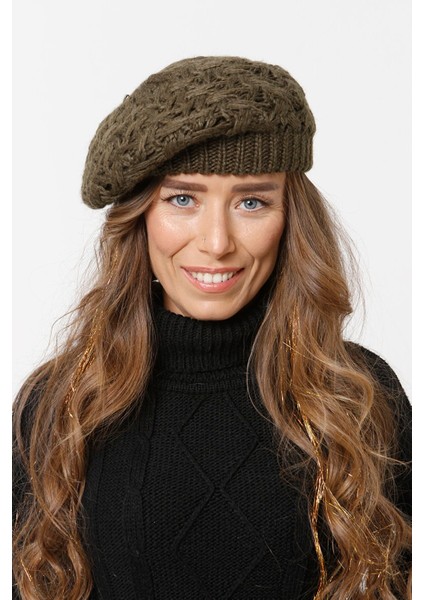 Ressam Model Örgülü Triko Kışlık Kadın Renkli Bere Örgülü Ressam Şapka