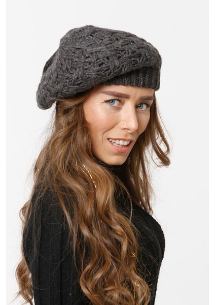 Ressam Model Örgülü Triko Kışlık Kadın Renkli Bere Örgülü Ressam Şapka