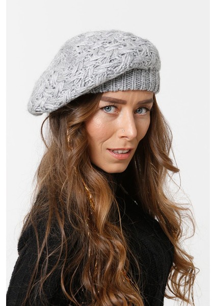 Ressam Model Örgülü Triko Kışlık Kadın Renkli Bere Örgülü Ressam Şapka