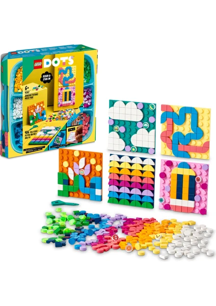 LEGO® DOTS Yapıştırılabilir Kare Parçalar Mega Paket 41957 - 6 Yaş ve Üzeri Çocukların Tasarımlarını Paylaşması için Kişiselleştirilebilir Kanvas Yapım Seti (486 Parça)