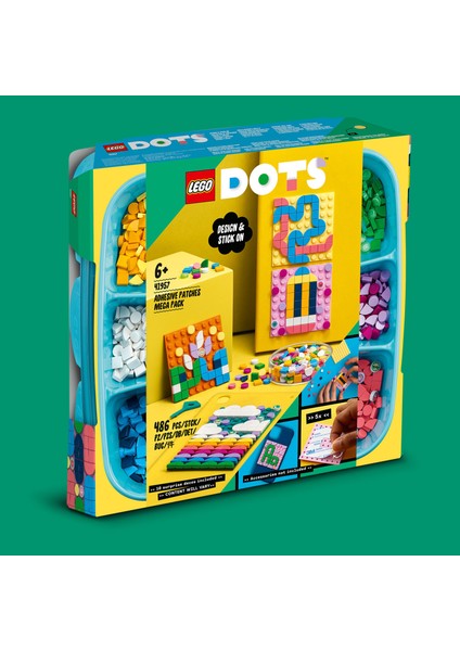 ® DOTS Yapıştırılabilir Kare Parçalar Mega Paket 41957 - 6 Yaş ve Üzeri Çocukların Tasarımlarını Paylaşması için Kişiselleştirilebilir Kanvas Yapım Seti (486 Parça)