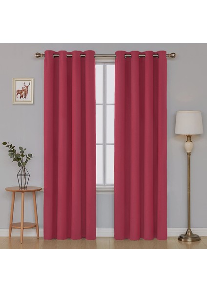 Kadife Görünümlü Fonluk Kuş Gözlü Dikim - Rustik Kullanımına Uygun - Halkalı Perde