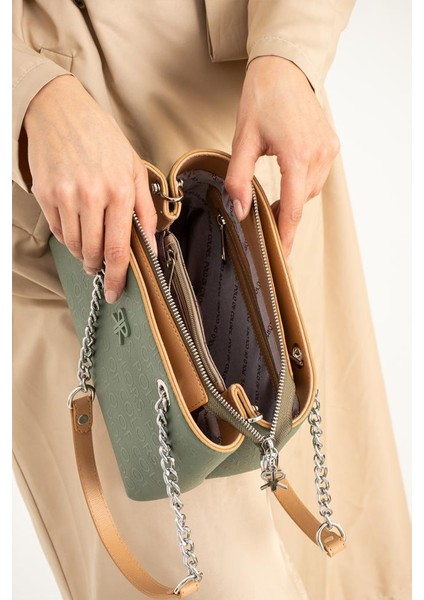 Lorin Yeşil Taba Kadın Omuz Çanta 18X26 Ebat modelleri