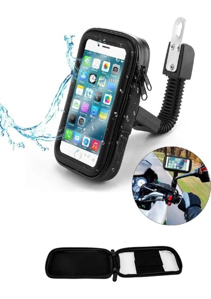Motosiklet Bisiklet Su Geçirmez Telefon Tutucu Çanta Gidon Uyumlu