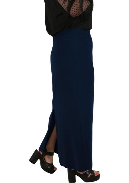 Uzun Büyük Beden Battal Yırtmaçlı Astarlı Krep Anne Eteği modelleri