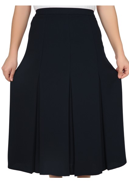 Ara Boy Büyük Beden Fişekli Astarlı Krep Kloş Anne Eteği