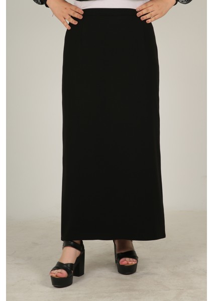 Tesettür Büyük Beden Battal Kapalı Yırtmaç Astarlı Krep Anne Eteği fiyatları