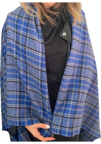 Kadın Mavi Ekoseli Şal fiyatları