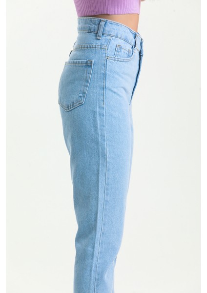 Buz Mavi Mom Jean Kot Pantolon modelleri