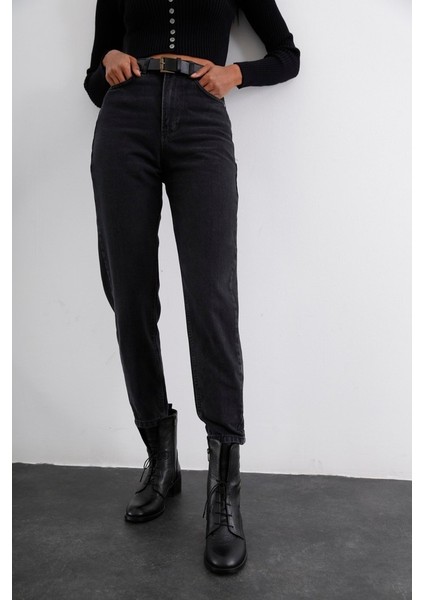 Füme Mom Jean Kot Pantolon