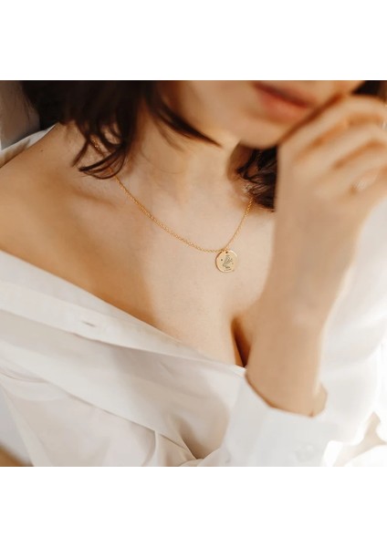 Saf Gümüş Altın Kaplama Astroloji Burç Kolyeleri Kadın Akrep Burcu modelleri