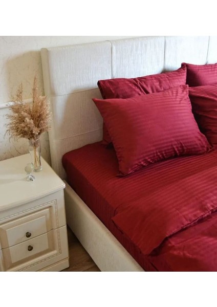 Lüx Otel Serisi Çift Kişilik Pamuk Saten Nevresim Takımı Çarşaf Lastikli Fitted 160 x 200 cm