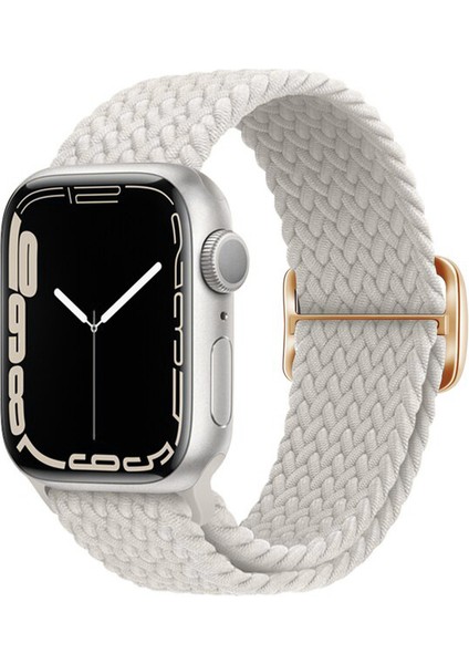 Apple Watch Series SE/11/10/9/8/7/6/5/4/3 ile Uyumlu 42mm-41mm-40mm-38mm Ayarlanabilir Tokalı Örgü Kordon