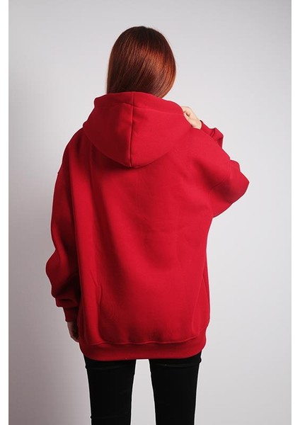 Unisex Oversize Hoodie Mia Wallace Kırmızı Kapüşonlu Sweatshirt fiyatları