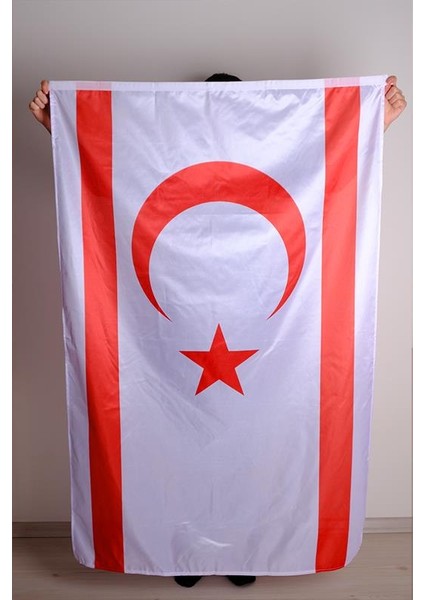 Kıbrıs Milli Gönder Bayrağı Raşel Kumaş Dijital Baskı 300x450 cm