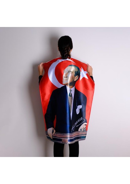 Atatürk Baskılı Türk Bayrağı Raşel Kumaş Dijital Baskı 800x1200 cm fiyatları