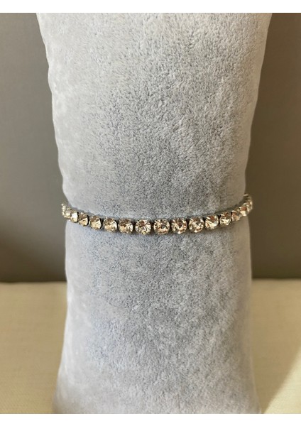 Zeyna Accessories Zirkon Taşlı Su Yolu Silver Gümüş Kararma Yapmayan Paslanmaz Çelik Bileklik