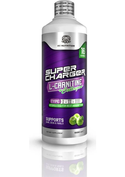 Super Charger L-Carnitine Collegen 500 Ml Yeşil Elma