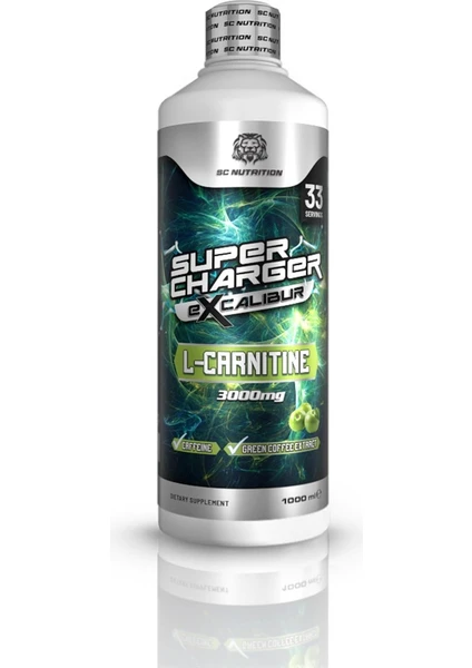 Super Charger L-Carnitine Excalibur 3000 Mg 1 Litre Yeşil Elma