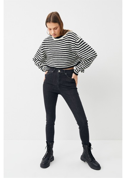 Kadın Antrasit Süper Yüksek Bel Skinny Jean modelleri