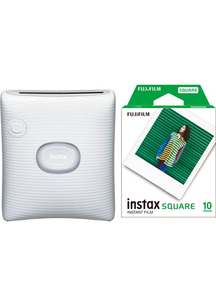 Instax Sq Link Beyaz Ex D Akıllı Telefon Yazıcısı ve 10'lu Film