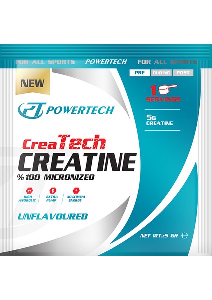 Powertech Createch Creatine 5 gr x 20 Sachets Aromasız