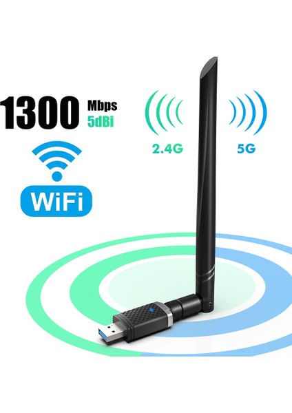 Edup USB Wifi Pro Sinyal Yakınlaştırıcı – Güçlendirici Adaptör Kart 1300 Mbps EP-AC1686