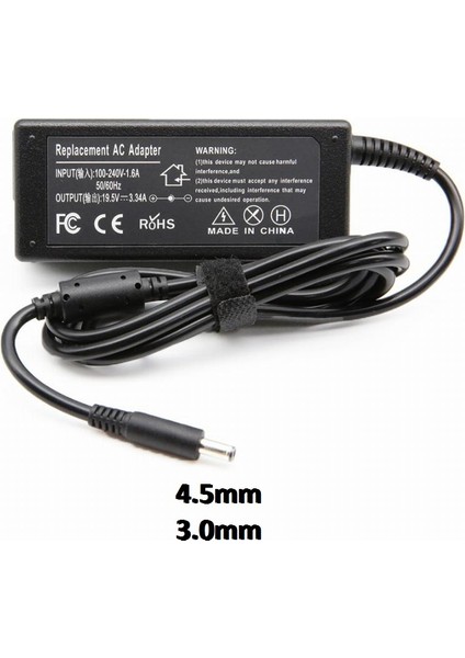 Dell HA65NS5-00 1559 1558 P54G LA65NS2-01,15-7567 G6J41, 74VT4 Muadil Ürün 2 Yıl Ithalatcı Firma Garantili Laptop Notebook Adaptörü - Şarj Cihazı 19.5V 3.34A - 2.31A modelleri
