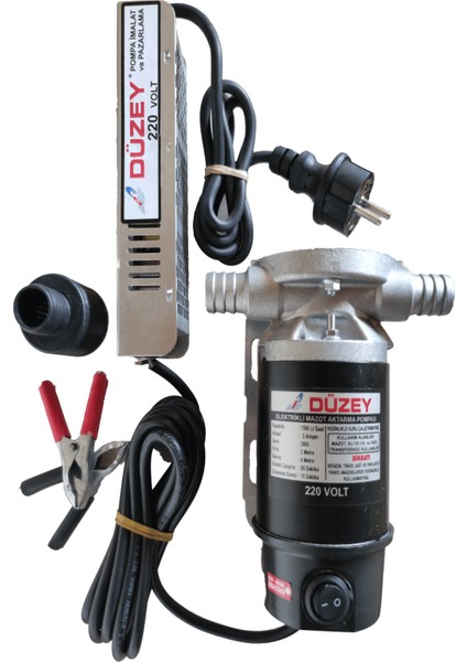 DÜZEY 220&12 VOLT 3/4'' HORTUM ÇIKIŞLI DIŞTAN ÇEKME MAZOT AKTARMA(SIVI TRANSFER) POMPASI (SU,MAZOT)