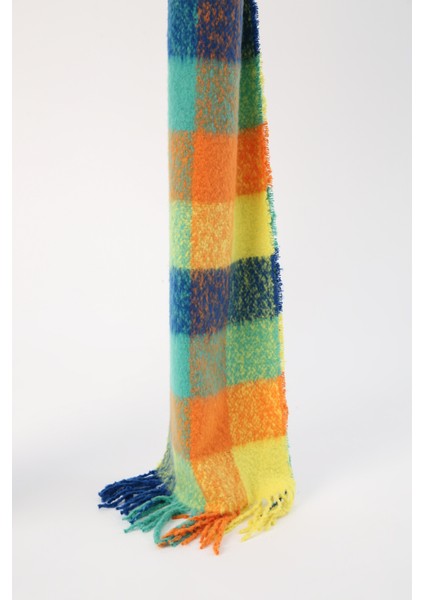 Püsküllü Kareli Atkı