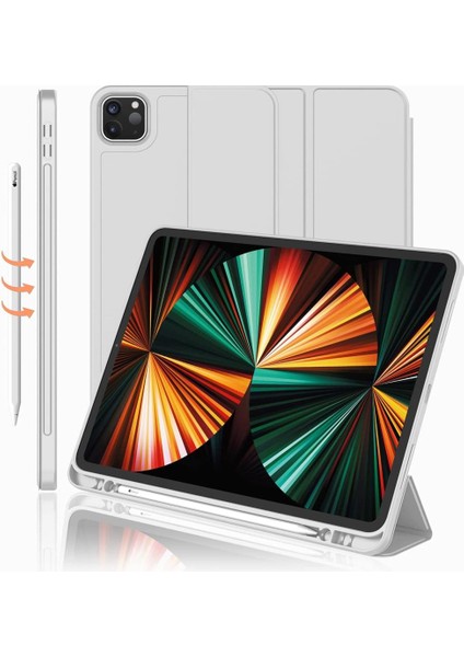 Apple iPad Pro 11 1. Nesil 2018 Kılıf Kalem Bölmeli Smart Case A1979 A1980 A2013 A2924