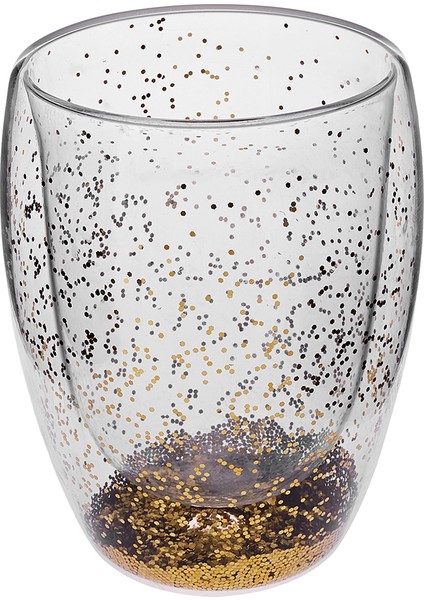 Pia Çift Cidarlı Golden Glitter Su Bardağı 350 ml modelleri