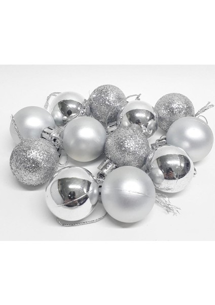 Yılbaşı Çam Ağacı Süsü Gümüş Top 3 cm 24'lü fiyatları