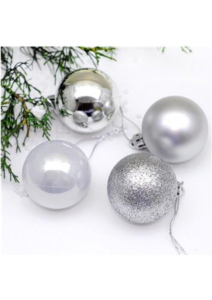 Yılbaşı Çam Ağacı Süsü Gümüş Top 3 cm 24'lü modelleri