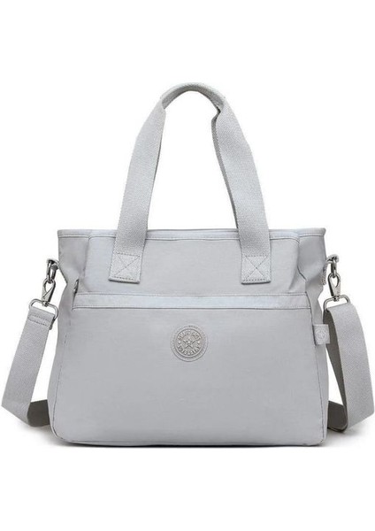 Krinkıl Kumaş Omuz Askılı Kadın ÇantasıBC3110 Açık Gri