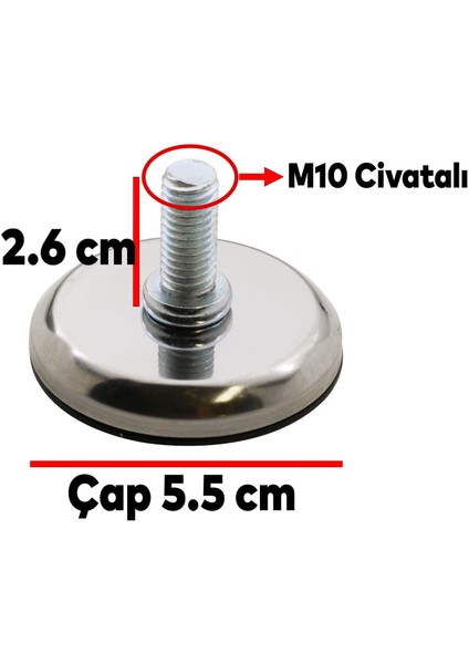 Ayder Metal Bingo Mobilya Ayağı Krom M10 modelleri