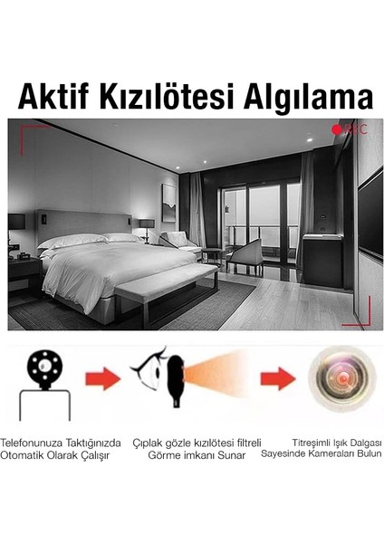 Kamera Dedektörü - Lightning Giriş Kızılötesi Kamera Bulucu