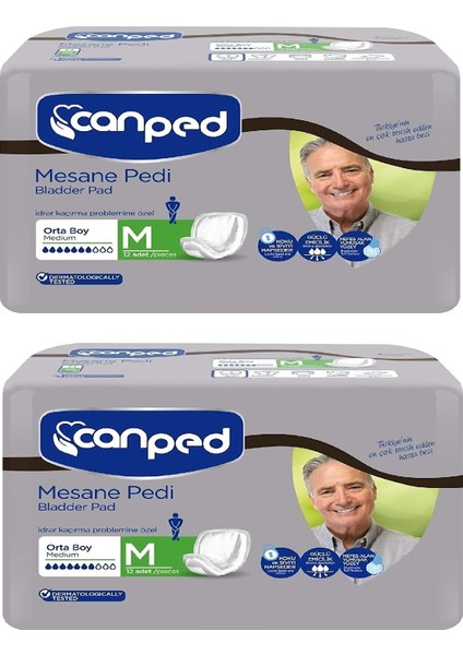Mesane Pedi Orta (M) Erkek 12 Li X 2 Adet