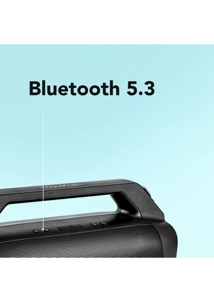 Soundcore Motion Boom Plus Kablosuz Bluetooth Hoparlör - 80W Stereo Ses - IP67 Suya Dayanıklılık - 20 Saate Varan Şarj - Siyah - A3129 (Anker Türkiye Garantili)