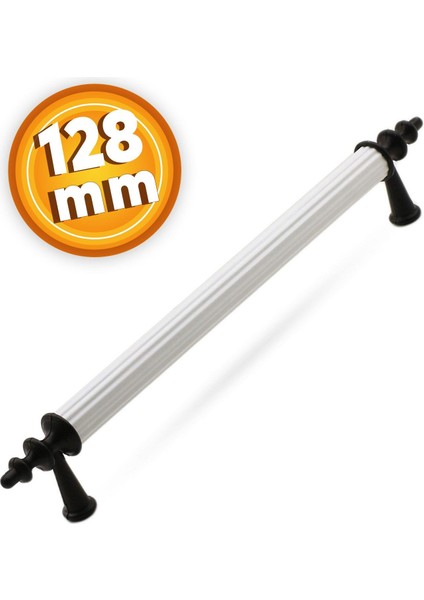 Çekmece Mutfak Dolap Kapak Kulpu Kulbu 128 mm Beyaz Metal Kulp