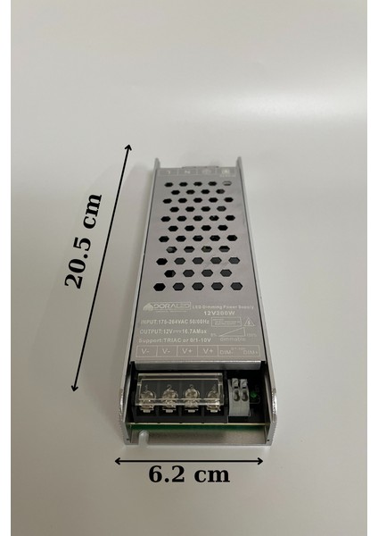 12 Volt Dim Edilebilir Şerit Led Adaptör 16.7 Amper 200 Watt