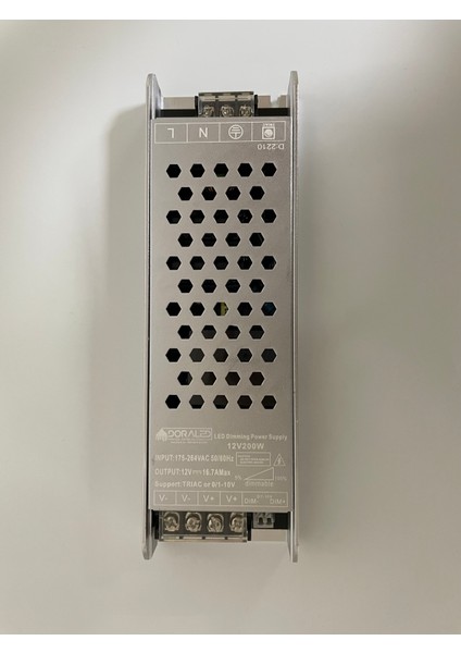 12 Volt Dim Edilebilir Şerit Led Adaptör 16.7 Amper 200 Watt
