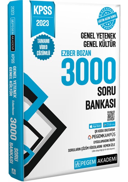 2023 KPSS Genel Yetenek Genel Kültür Ezberbozan 3000 Soru Bankası