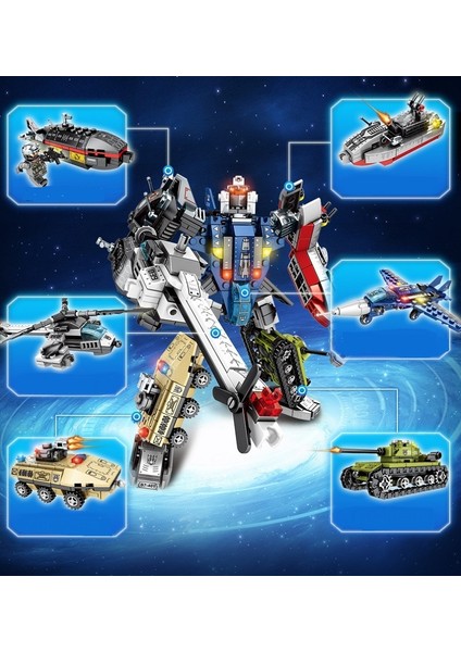 Çelik Mecha Serisi Çarpma Savunucuları Bulmaca Diy Yapı Taşları Oyuncak Seti (733PCS) (Yurt Dışından)